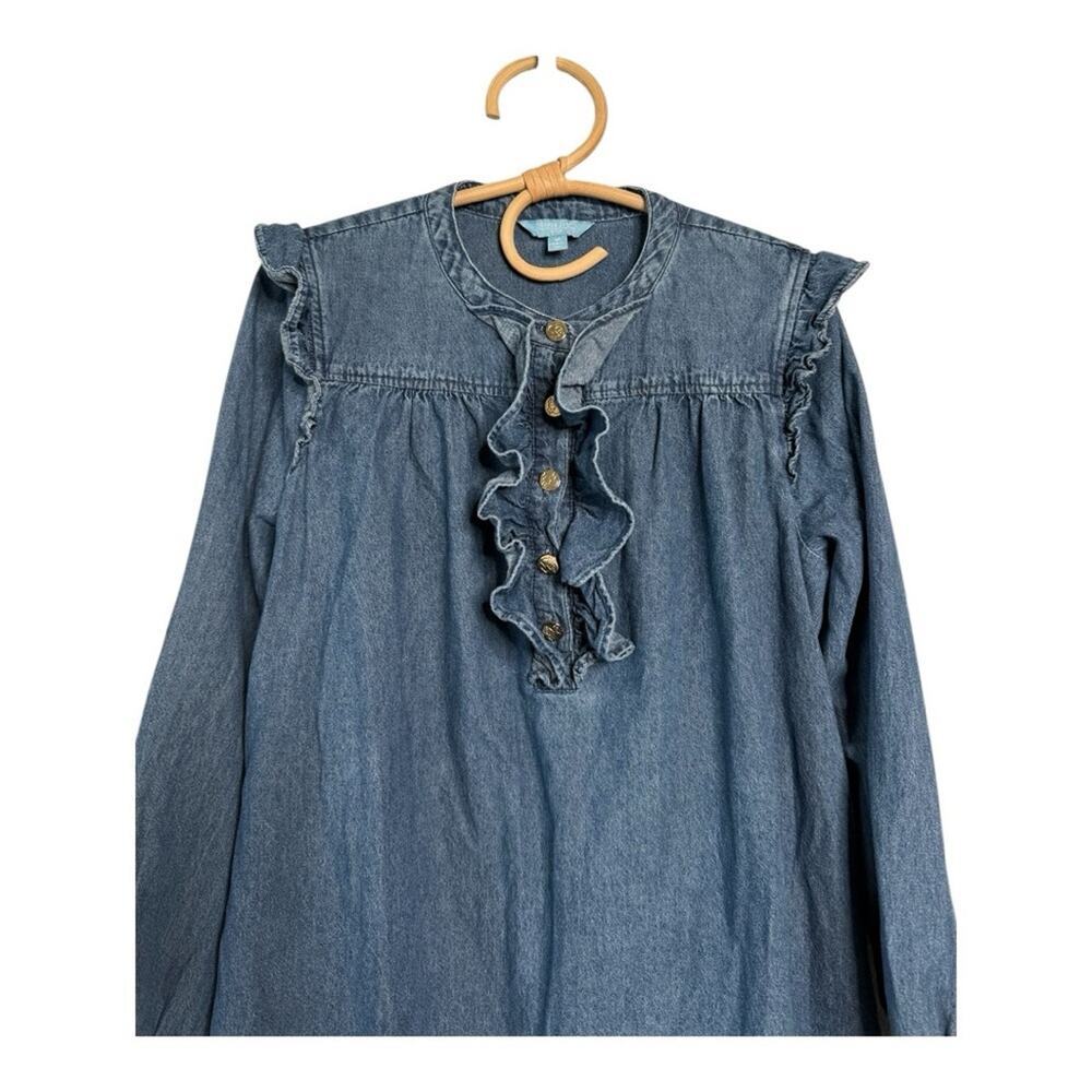 Draper James Blue Ruffle Mini Dress - Picture 5 of 15